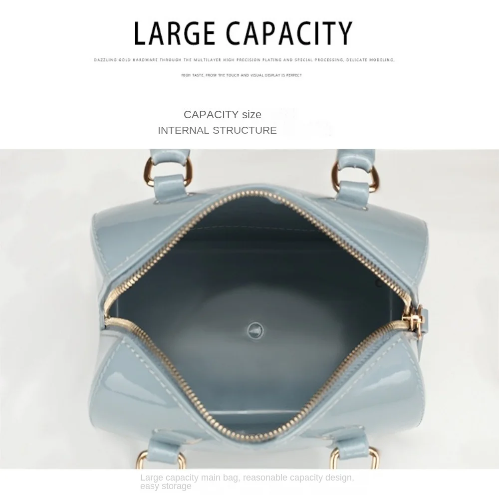 Portable PVC Jelly Crossbody Bags Candy Transparent Waterproof Shoulder Bag Handbag Women's Bucket Bag