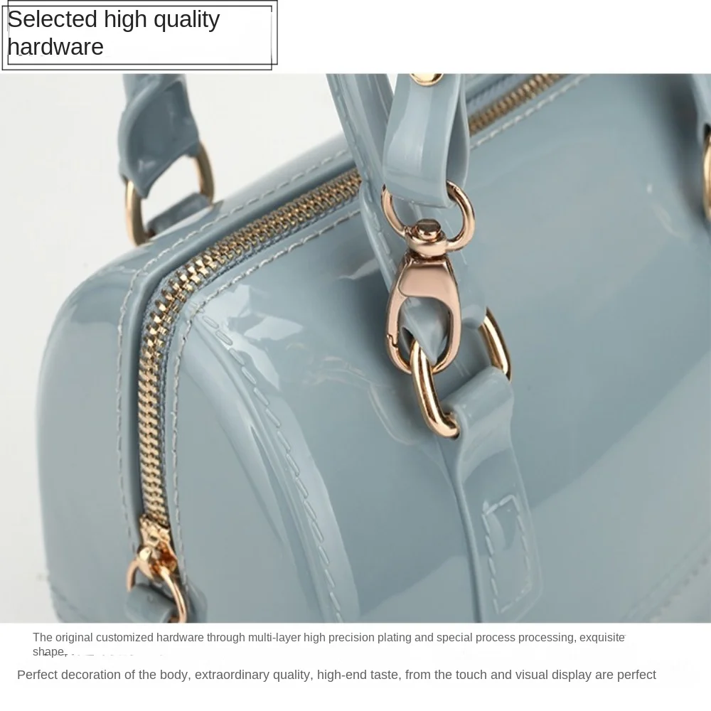 Portable PVC Jelly Crossbody Bags Candy Transparent Waterproof Shoulder Bag Handbag Women's Bucket Bag