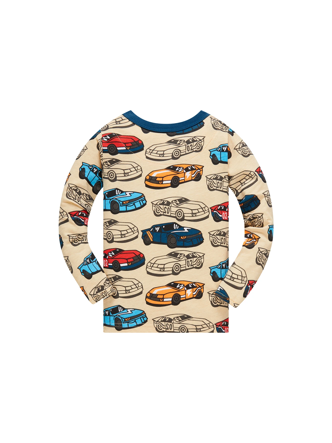 Children's Clothes 100% Cotton Pajama Set for Boys, Fully Printed Cartoon Car Children's Sleepwear Set for 1-8 Years