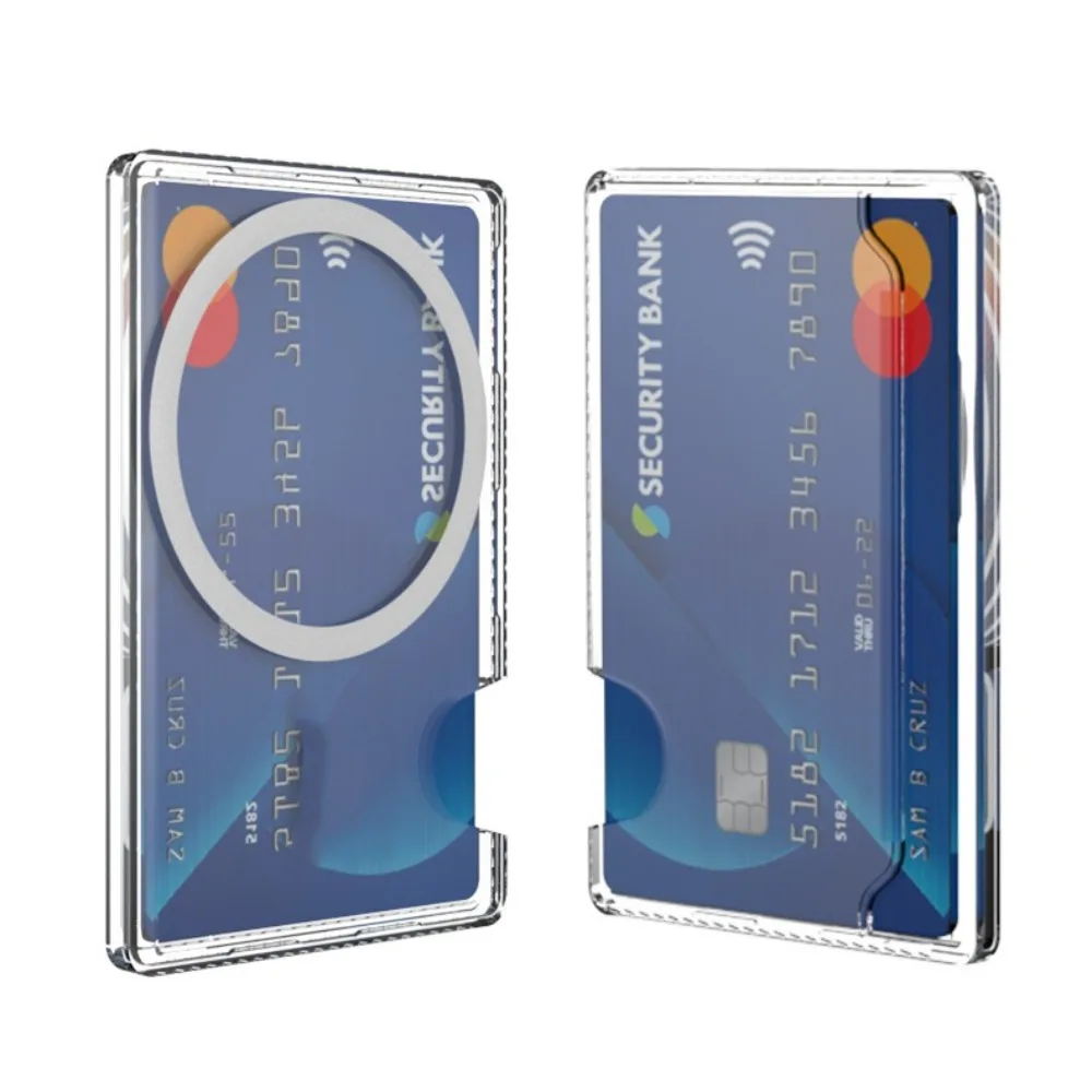 New Magnetic Clear Wallet Plastic Strong Adsorption Card Holder Portable Card Slots Cover for iPhone 16 15 Pro Max 14 13 12 Men