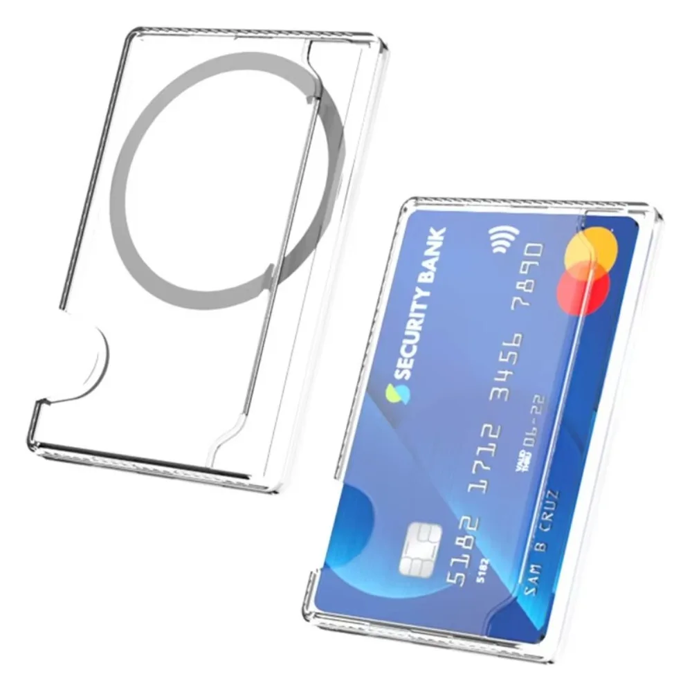New Magnetic Clear Wallet Plastic Strong Adsorption Card Holder Portable Card Slots Cover for iPhone 16 15 Pro Max 14 13 12 Men