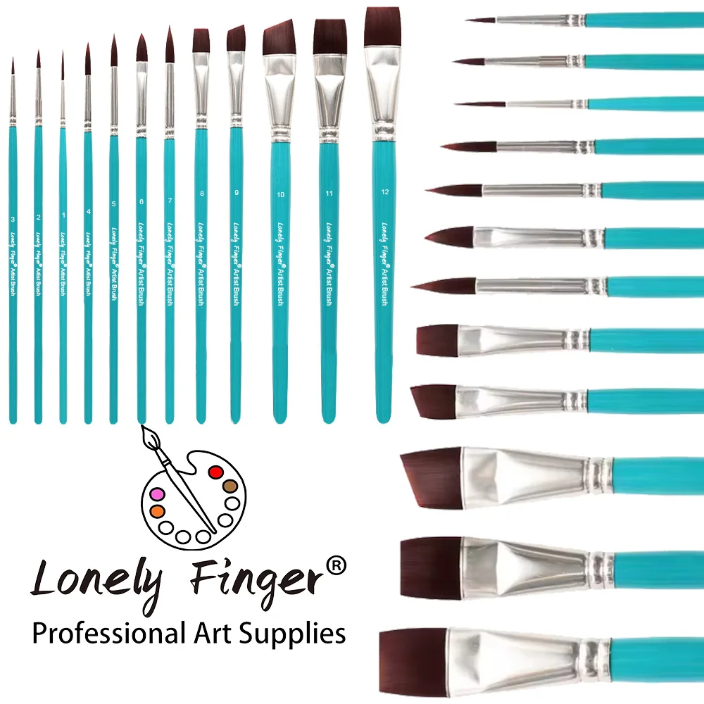 Face Paint Brushes, 12/24PCS Artist Acrylic Paint Brush Set for Face Body Shoe Painting, Ideal for Cosplay Party Stage Makeup