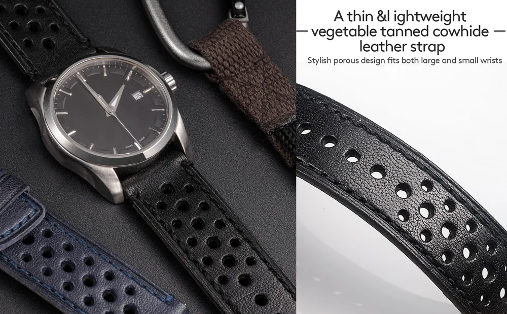Hemsut Genuine Leather Watch Band Quick Release Italian Cowhide Rrist Straps For Man Soft Breathable 18 20 22 24mm