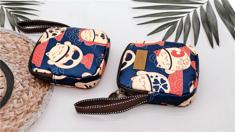 Girl Napkin Credit Card Holder Headphone Case Coin Clip Sanitary Bag Change Purse Tamper-Proof Storage Bag Sanitary Mat Bag