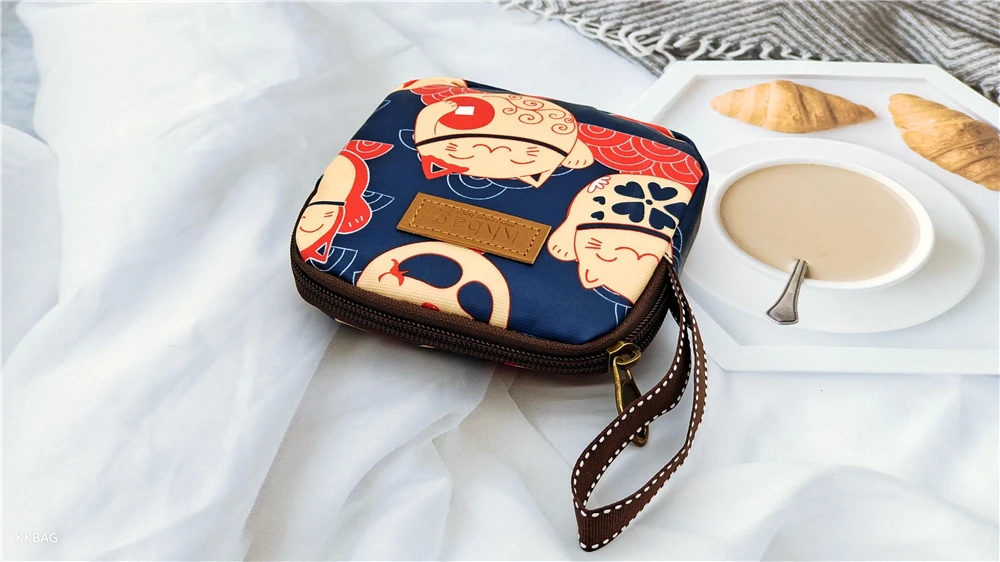 Girl Napkin Credit Card Holder Headphone Case Coin Clip Sanitary Bag Change Purse Tamper-Proof Storage Bag Sanitary Mat Bag