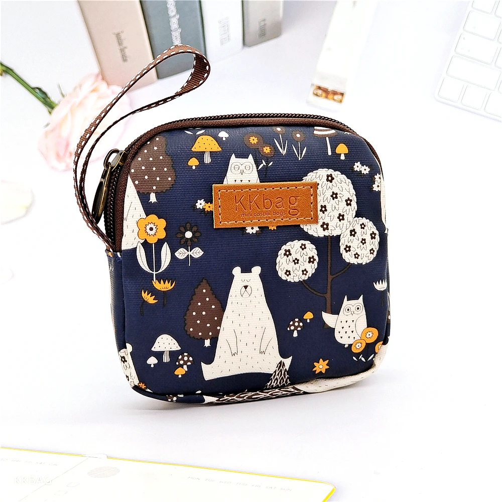 Girl Napkin Credit Card Holder Headphone Case Coin Clip Sanitary Bag Change Purse Tamper-Proof Storage Bag Sanitary Mat Bag