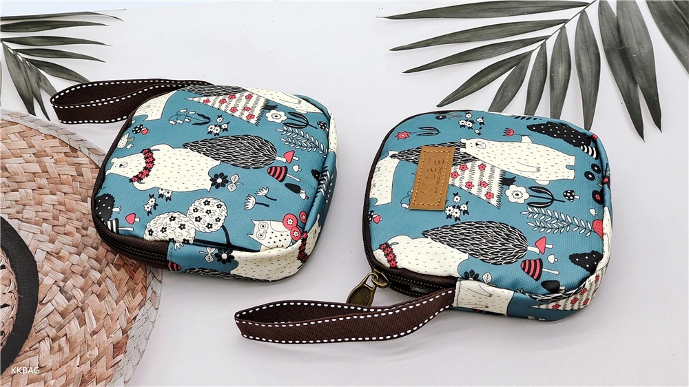 Girl Napkin Credit Card Holder Headphone Case Coin Clip Sanitary Bag Change Purse Tamper-Proof Storage Bag Sanitary Mat Bag