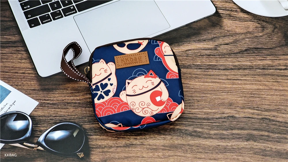 Girl Napkin Credit Card Holder Headphone Case Coin Clip Sanitary Bag Change Purse Tamper-Proof Storage Bag Sanitary Mat Bag