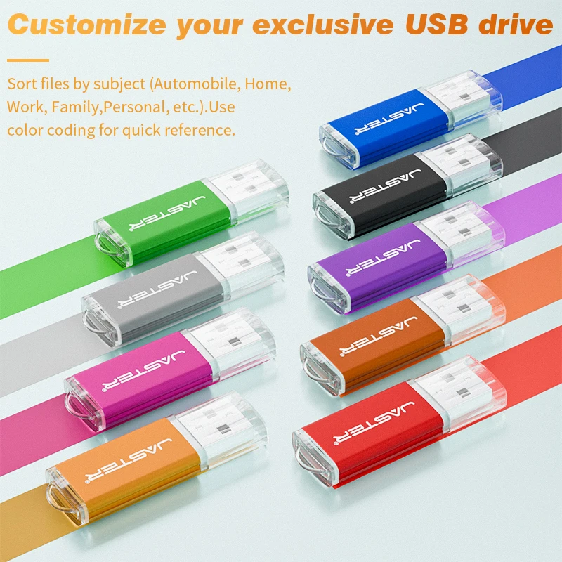 Mini Metal Pen Drive 128GB Portable USB Flash Drive 64GB Creative Business Gifts Memory Stick Free Key Chain Pendrive 32GB Black