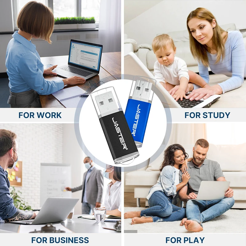 Mini Metal Pen Drive 128GB Portable USB Flash Drive 64GB Creative Business Gifts Memory Stick Free Key Chain Pendrive 32GB Black