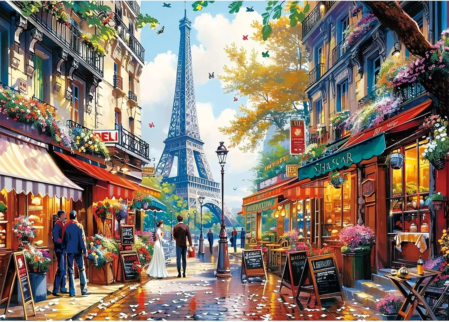 1314/300/120 Pieces Wooden Puzzle for Charming Paris Jigsaw Puzzles for Challenging Family Activity Games Party Birthday Gift