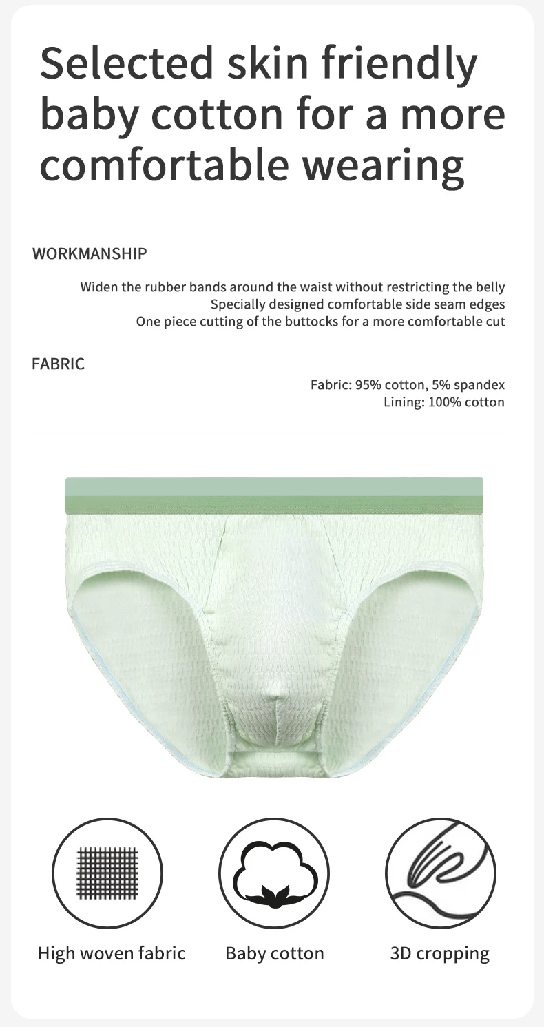Men's briefs underwear cotton men's baby cotton pants head summer thin trend boys sports antibacterial shorts