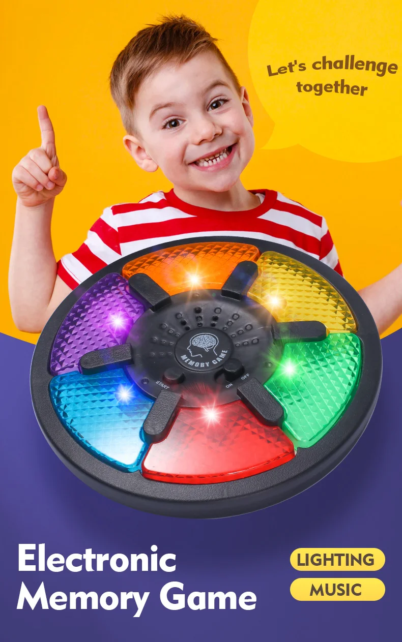Memory Game Machine Handheld Electronic Memory Game with Light and Sound Puzzles Creative Interactive Game Toys Memory Training