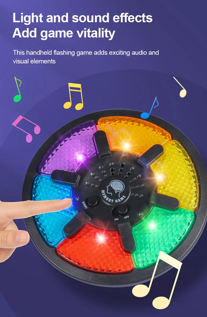 Memory Game Machine Handheld Electronic Memory Game with Light and Sound Puzzles Creative Interactive Game Toys Memory Training