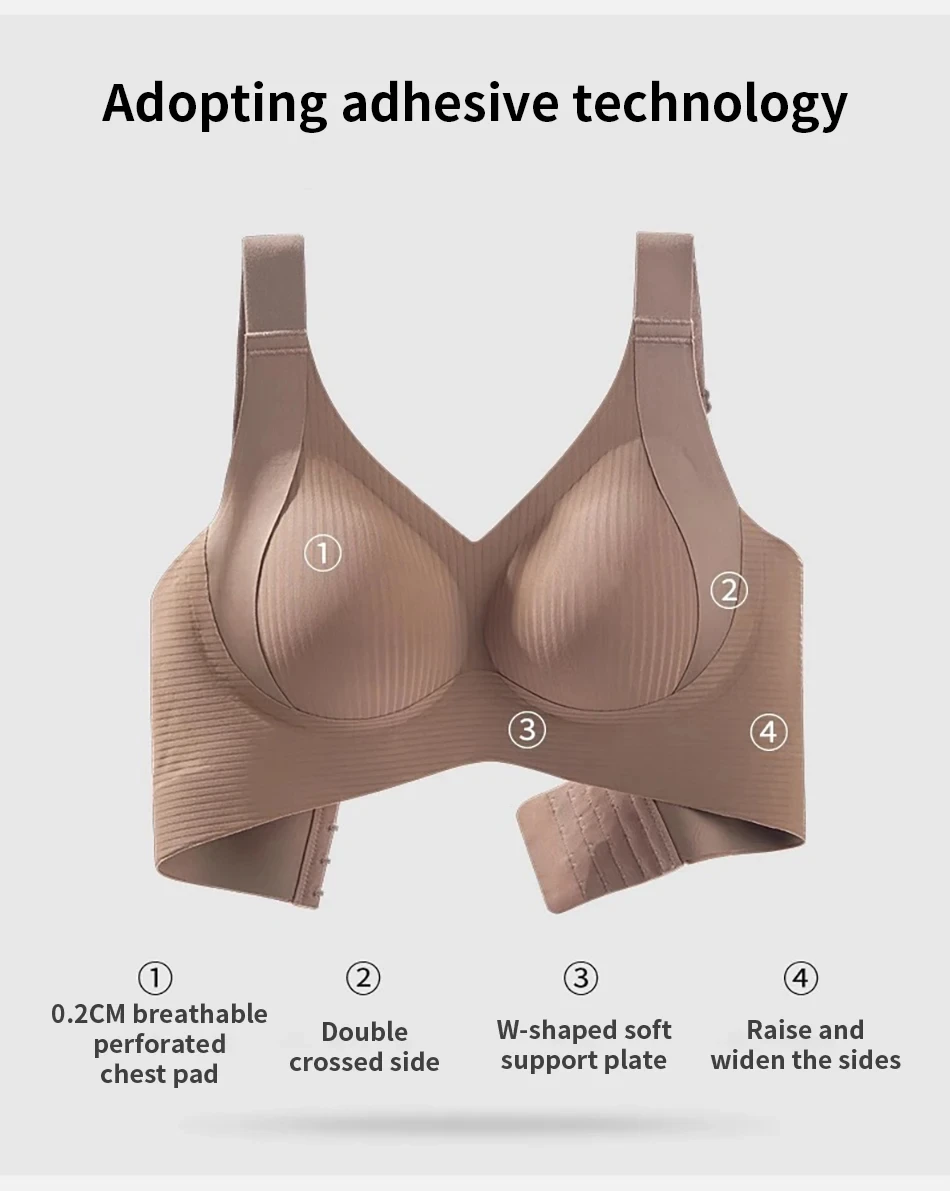 1/2PCS Women's Seamless Underwear, Thin Style, Large Breasts, Small Breasts, No Wires, Pull-up And Anti-sagging Large Size Bra