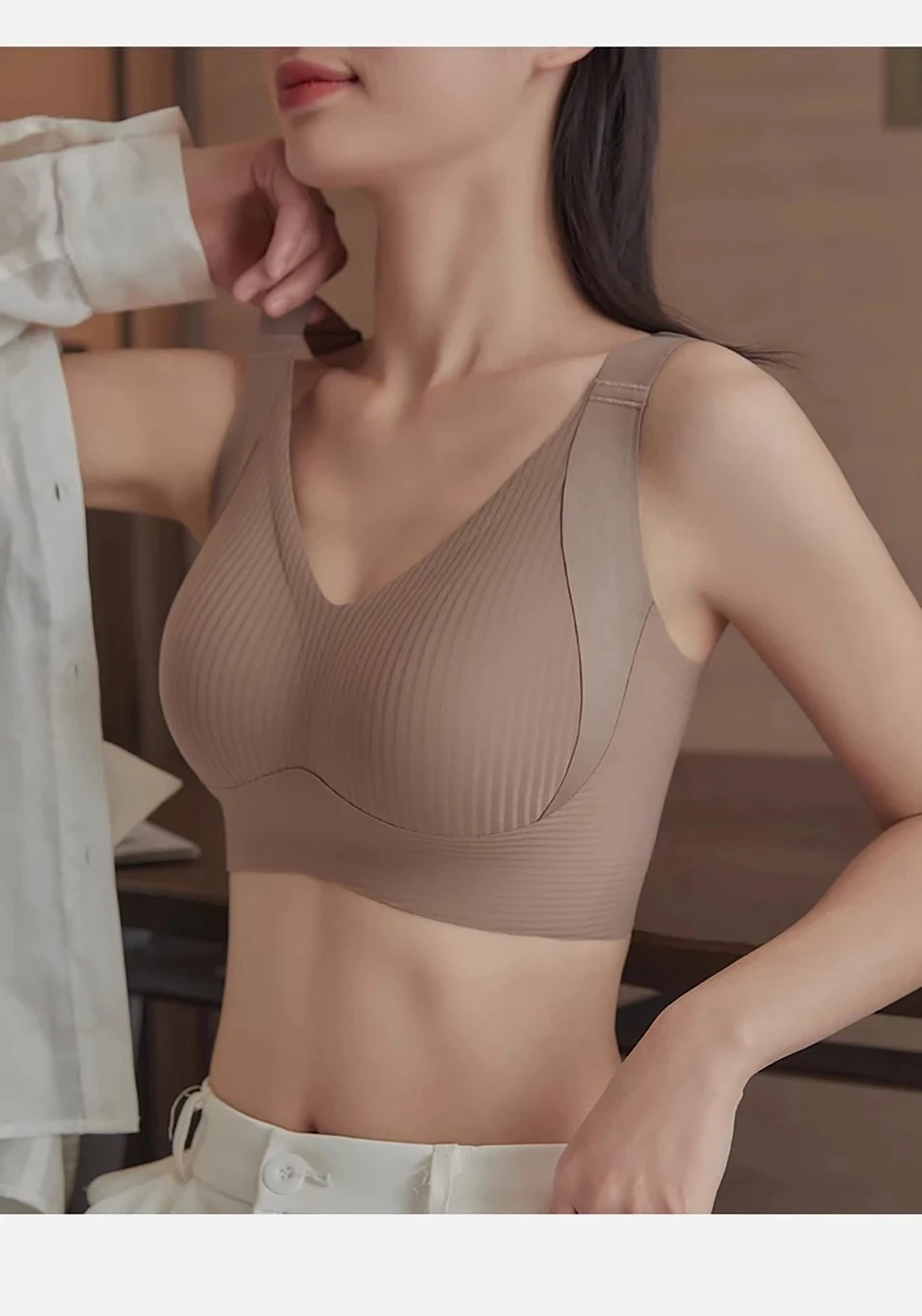 1/2PCS Women's Seamless Underwear, Thin Style, Large Breasts, Small Breasts, No Wires, Pull-up And Anti-sagging Large Size Bra