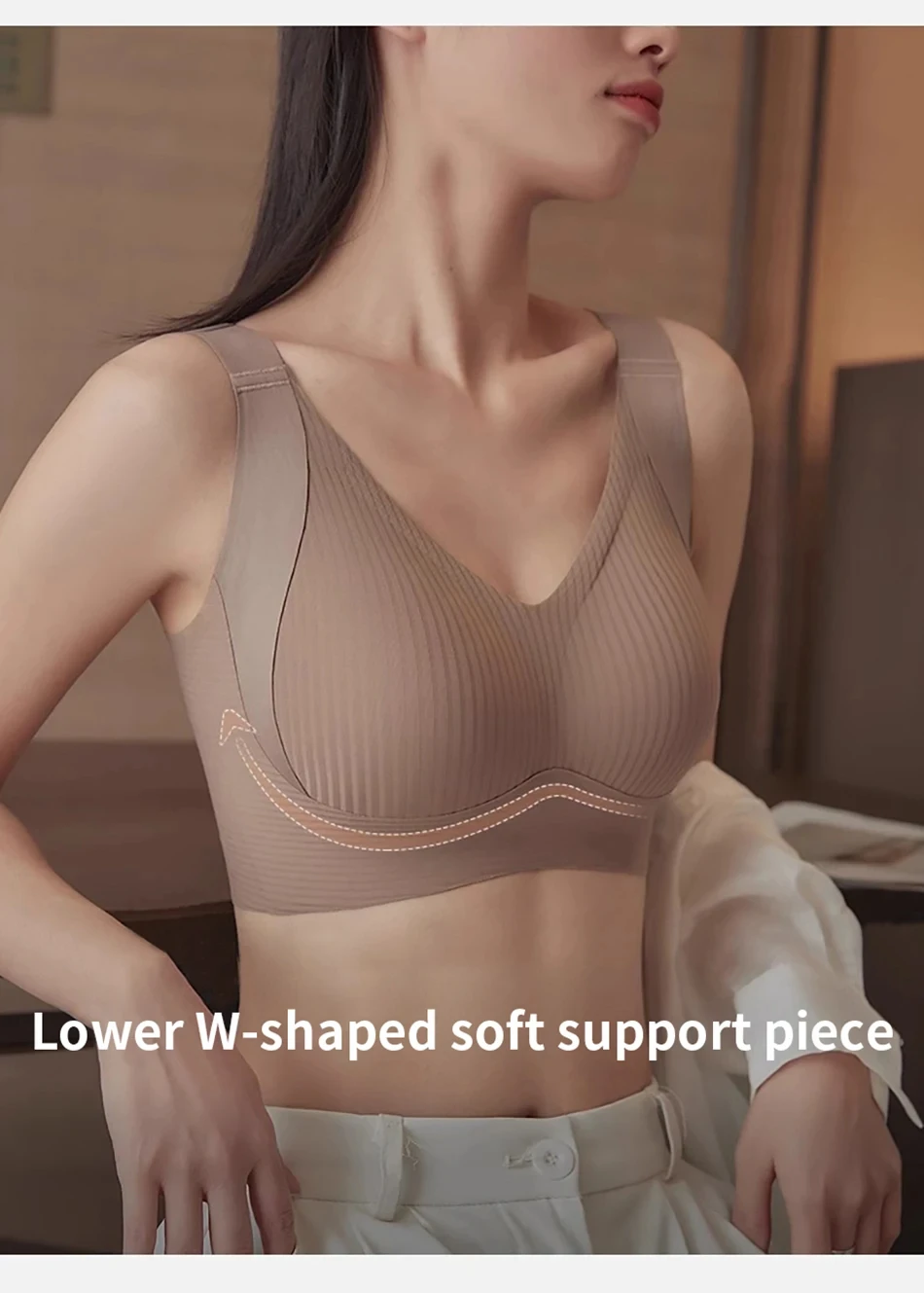 1/2PCS Women's Seamless Underwear, Thin Style, Large Breasts, Small Breasts, No Wires, Pull-up And Anti-sagging Large Size Bra