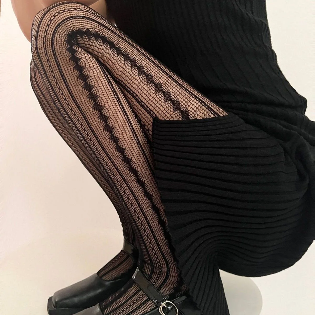 Women Sexy Lace Fishnet Stockings Lolita Hollow Out Solid Pantyhose Women's Irregular Exposed Skin Tights Slim Y2kBody Stockings