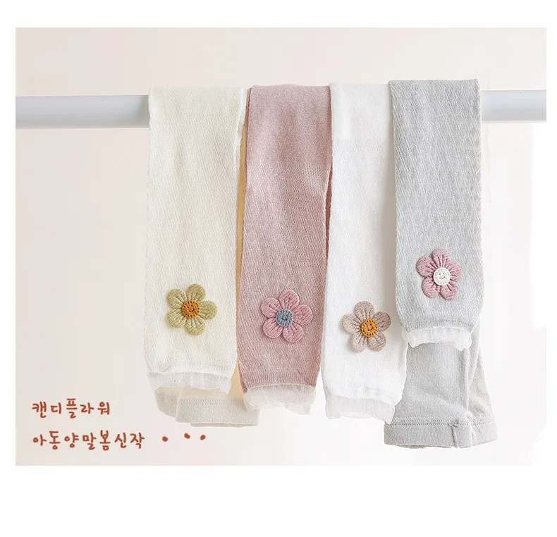 Girls Leggings Kids Hollow Out Pants Summer Children's Clothing Pencil Pants Flower Trousers Korean Style