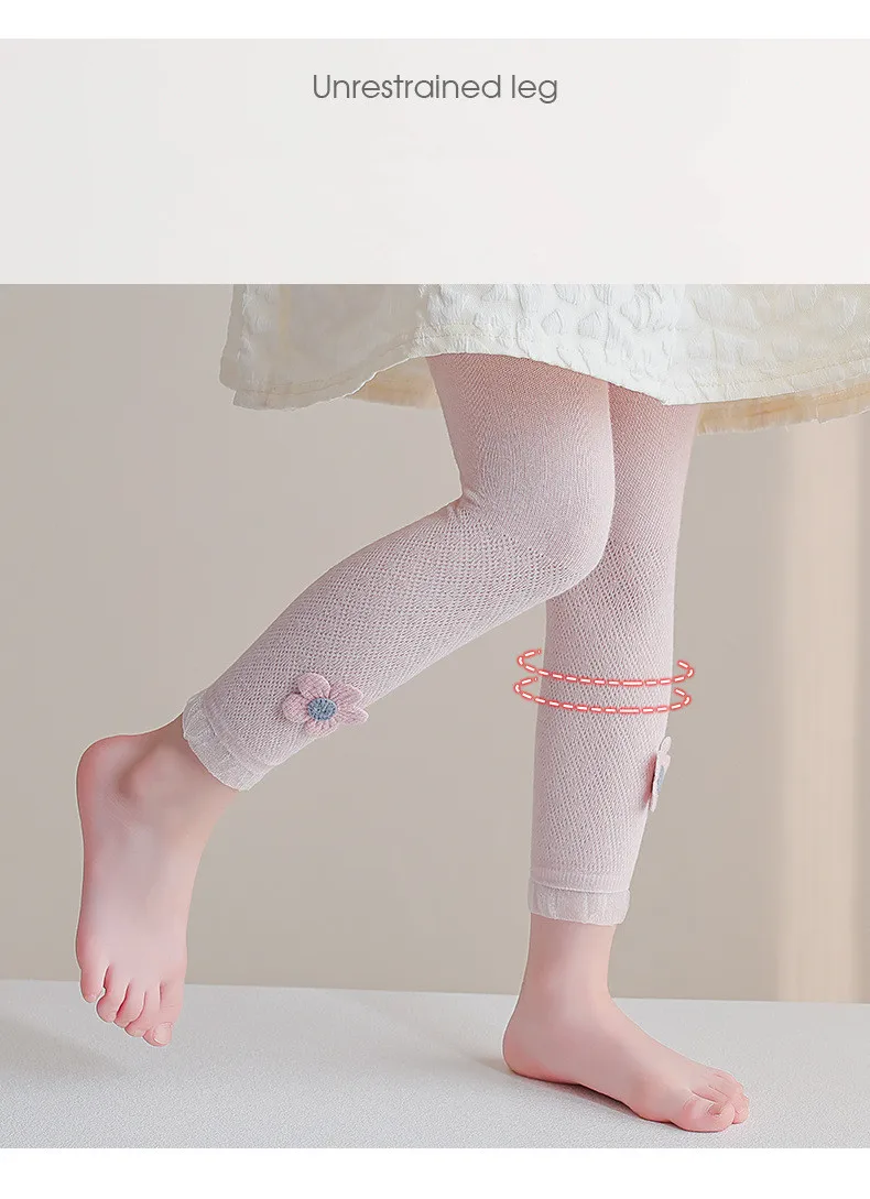 Girls Leggings Kids Hollow Out Pants Summer Children's Clothing Pencil Pants Flower Trousers Korean Style