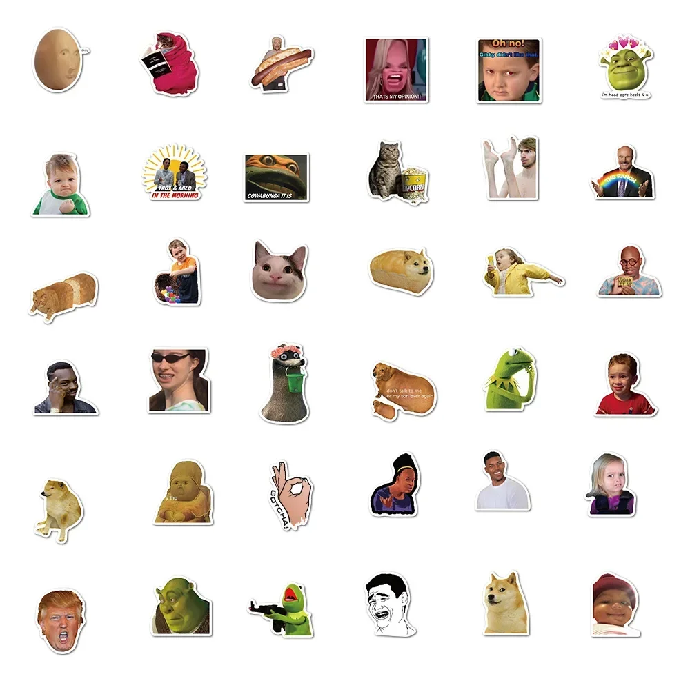 50pcs/Bag,Funny memes Pack Stickers,Waterproof,Be Suitable for Skateboard DlY Luggage LaptopPhone Creative Stationery Toys