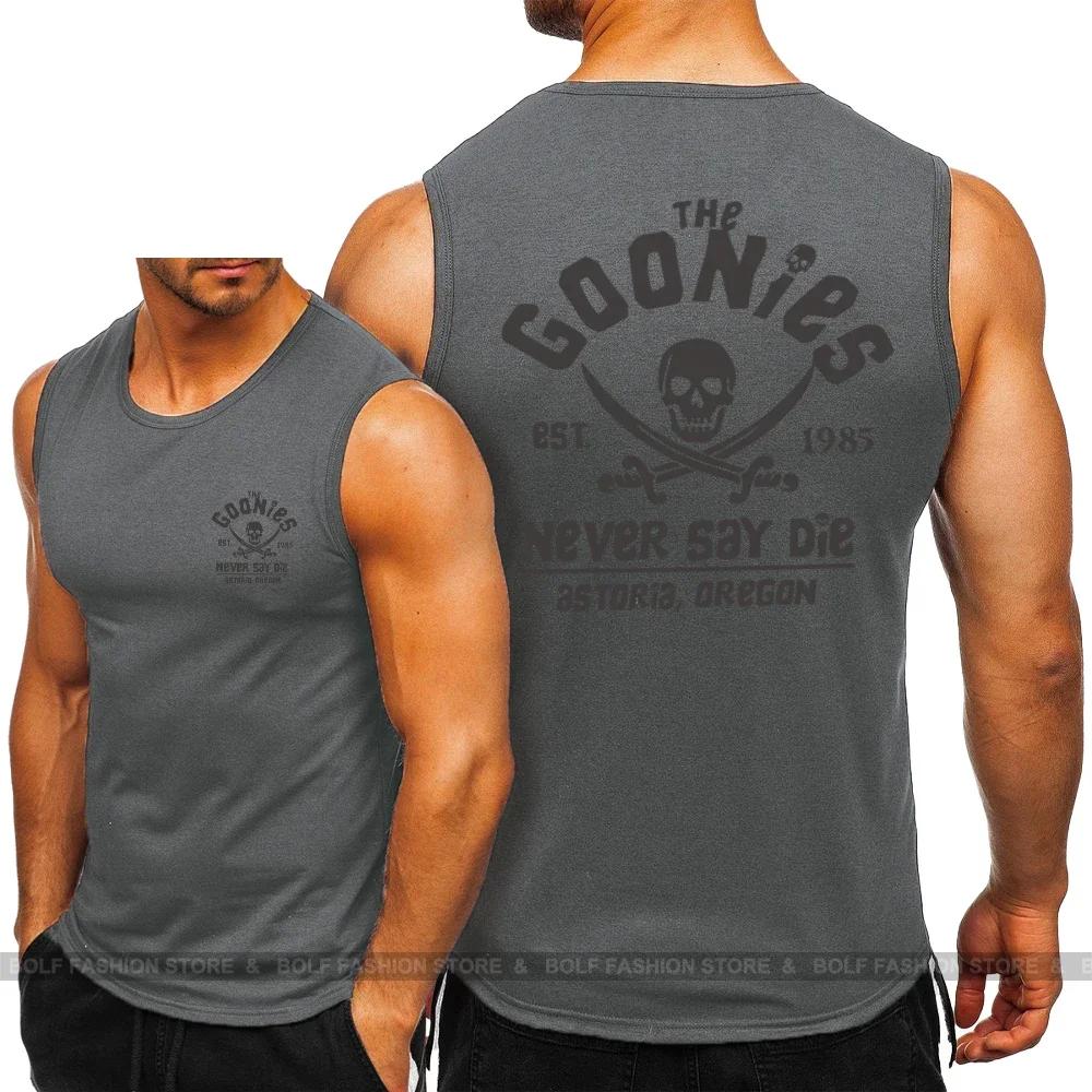 God Never Say Die Printed Sleeveless Tank 100% Cotton Sport Graphic Tee for Men and Women Classic Streetwear