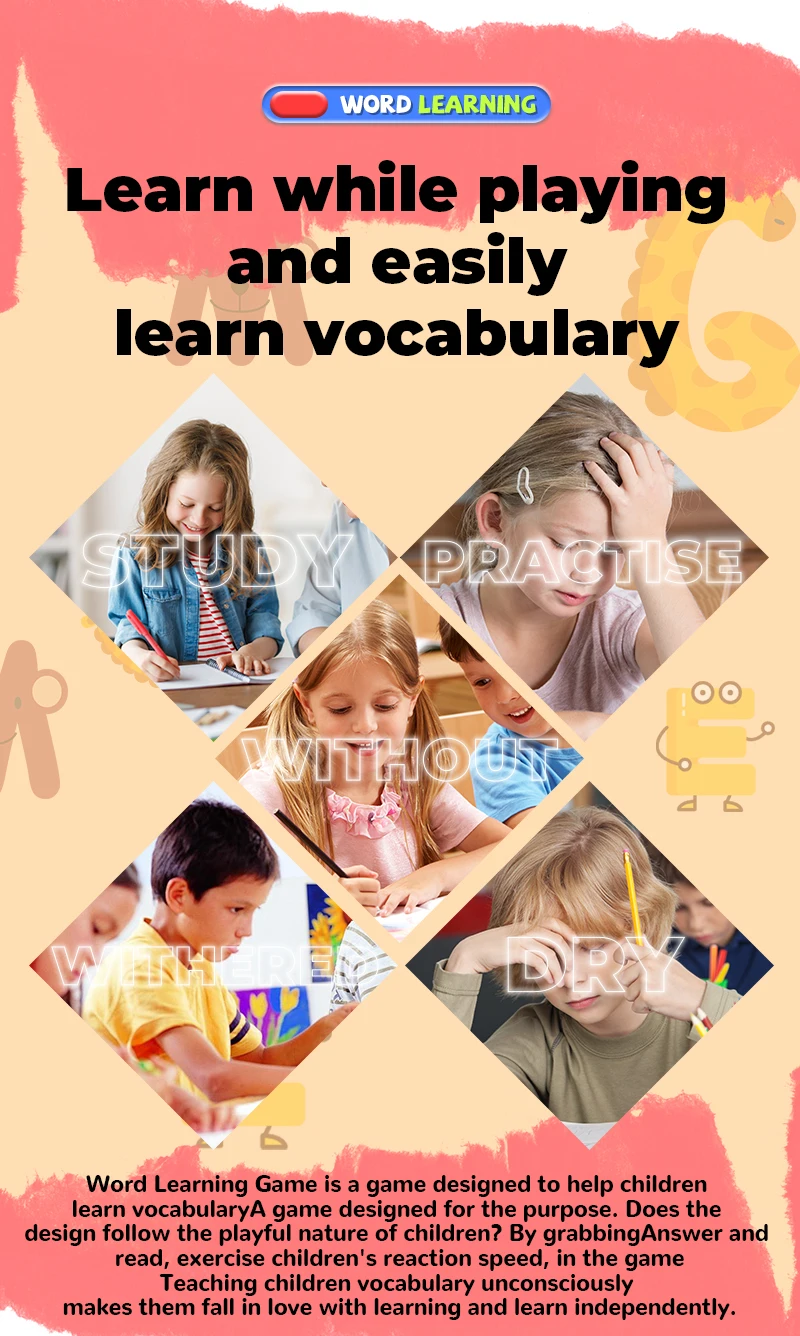Children's Educational Game Machine, English Word Learning Tool, Intelligence Development, Fun Interactive Table Game