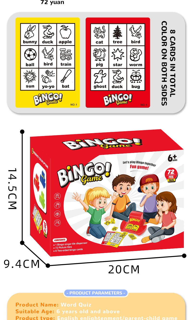 Children's Educational Game Machine, English Word Learning Tool, Intelligence Development, Fun Interactive Table Game
