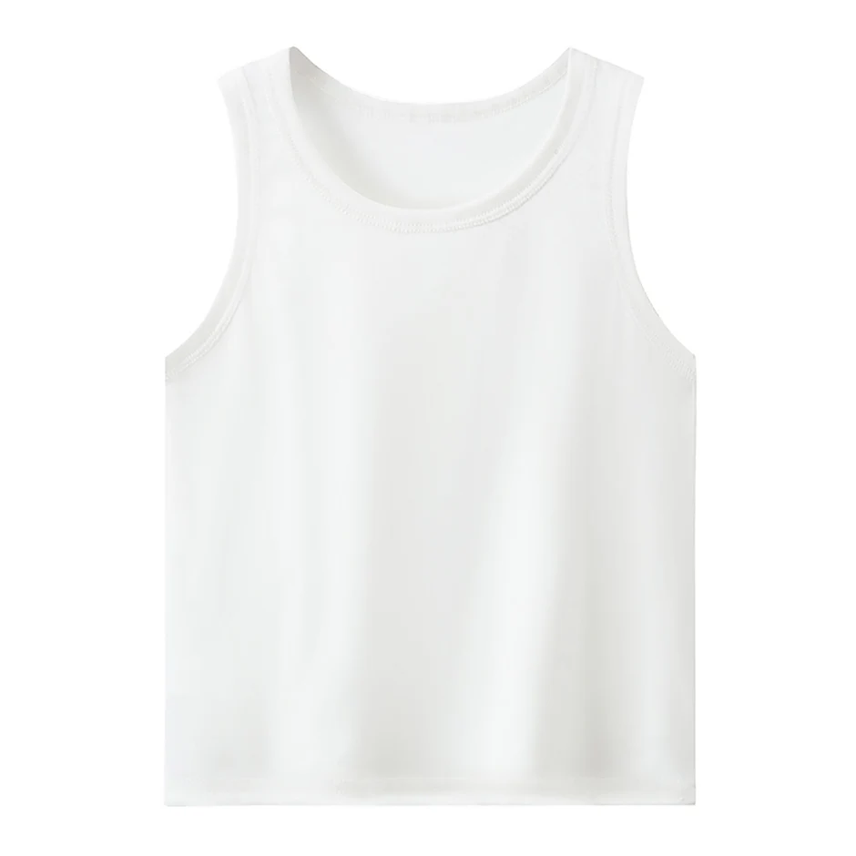 1/3/4 Pcs Children's Four Seasons Thin Solid Color Joker Vest Boy Loose And Comfortable Bottoming Shirt Girl Sweet And Lovely T