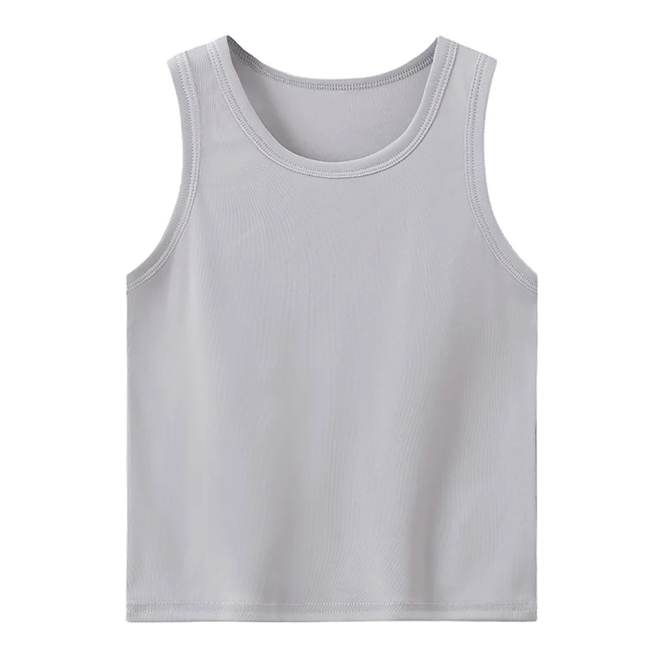 1/3/4 Pcs Children's Four Seasons Thin Solid Color Joker Vest Boy Loose And Comfortable Bottoming Shirt Girl Sweet And Lovely T