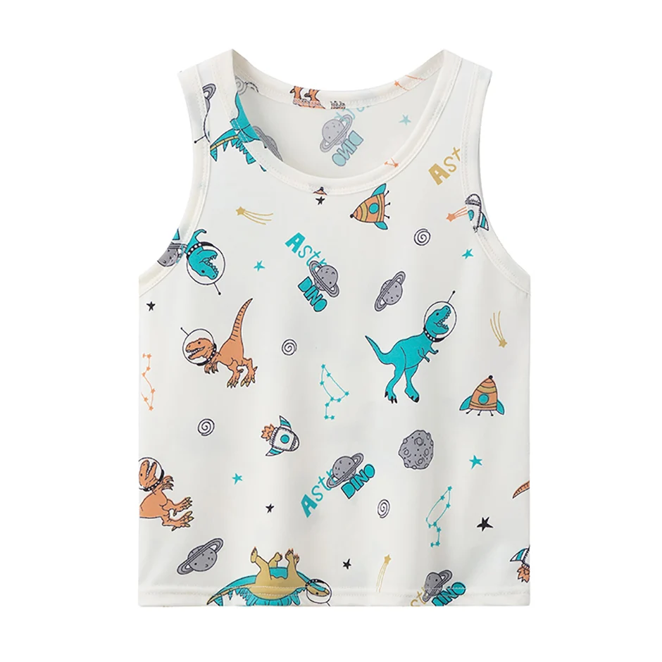 1/3/4 Pcs Children's Four Seasons Thin Solid Color Joker Vest Boy Loose And Comfortable Bottoming Shirt Girl Sweet And Lovely T