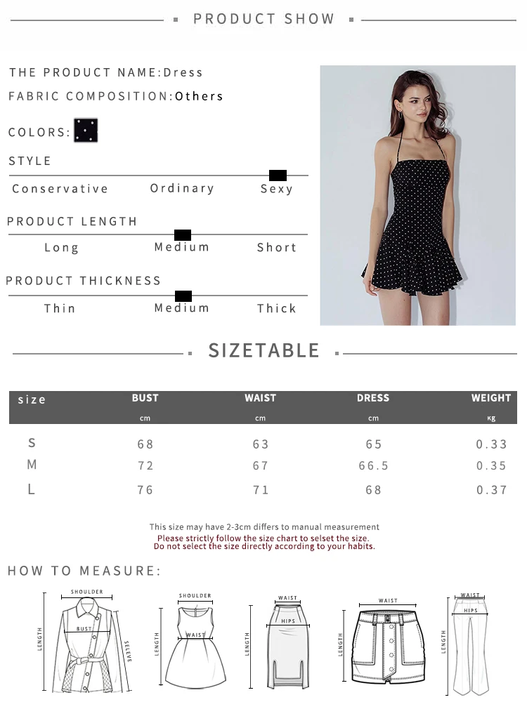 Nibber Polka Dot Print Dress Women Halter Backless  Skinny Folds Elegant Temperament Party Fashion Summer Classic Mini Bodycon