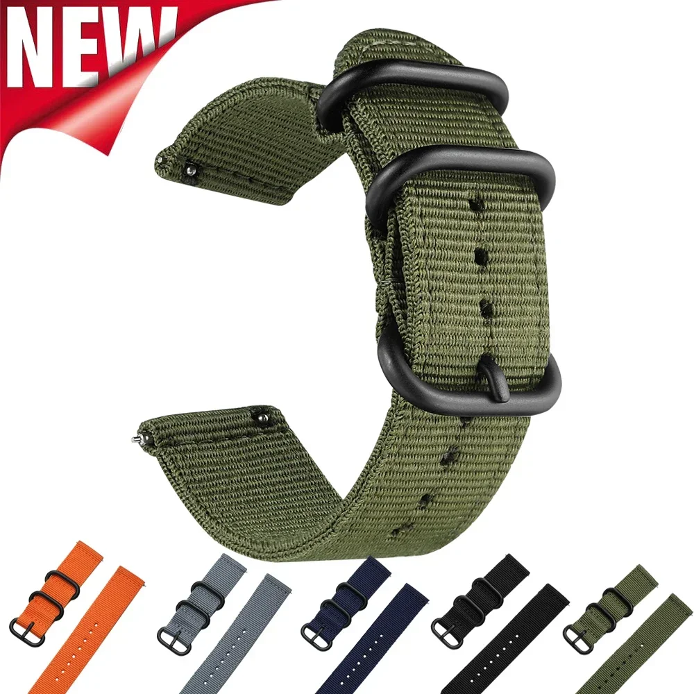 18mm 20mm 22mm 24mm Nylon Fabric Watch Bands Sport Strap For Samsung Galaxy Watch 3 Band Bands Amazfit GTR GTS Huawei GT2