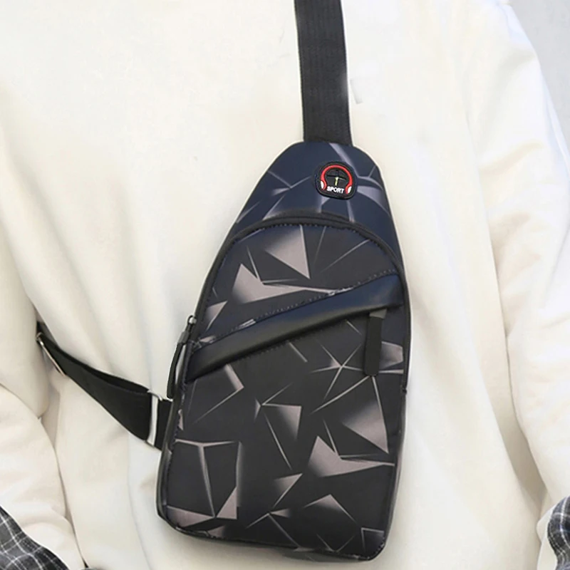 Korean Chest Bag Men's Fashion Camouflage Men's Satchel Shoulder Bag Crossbody Bag Oxford Cloth Casual Bag Canvas Small Backpack