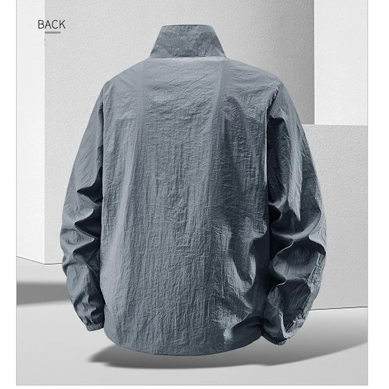 Sunscreen Jacket for Men Summer Thin Lightweight Breathable UV Protection Ice Silk Outdoor Fishing Hiking Sikn Coats