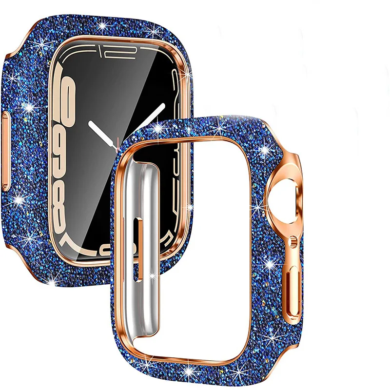 Women Crystal Diamond Case For Apple Watch 11 10 46mm 42mm Screen Glass Protective Shell iWatch 9 8 7 6 5 SE 45mm 41mm 44mm 40mm