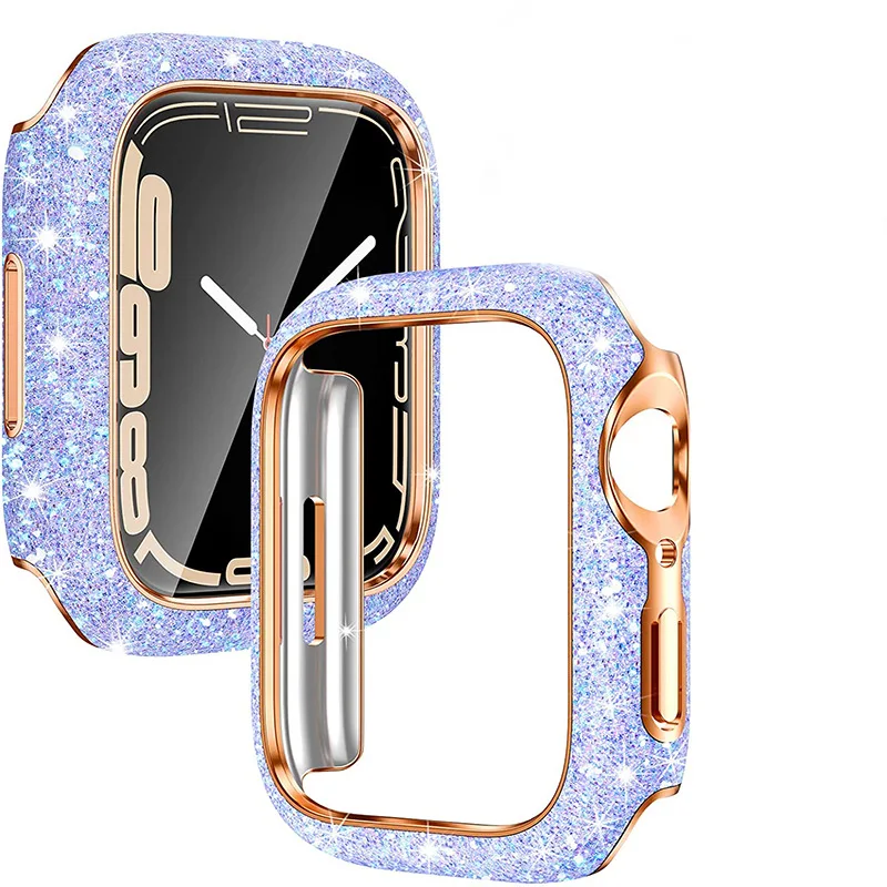 Women Crystal Diamond Case For Apple Watch 11 10 46mm 42mm Screen Glass Protective Shell iWatch 9 8 7 6 5 SE 45mm 41mm 44mm 40mm