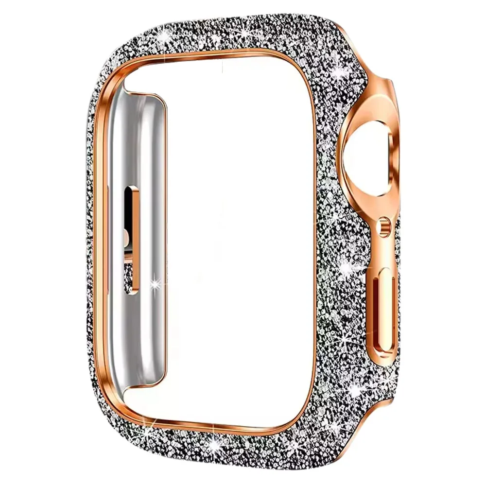Women Crystal Diamond Case For Apple Watch 11 10 46mm 42mm Screen Glass Protective Shell iWatch 9 8 7 6 5 SE 45mm 41mm 44mm 40mm