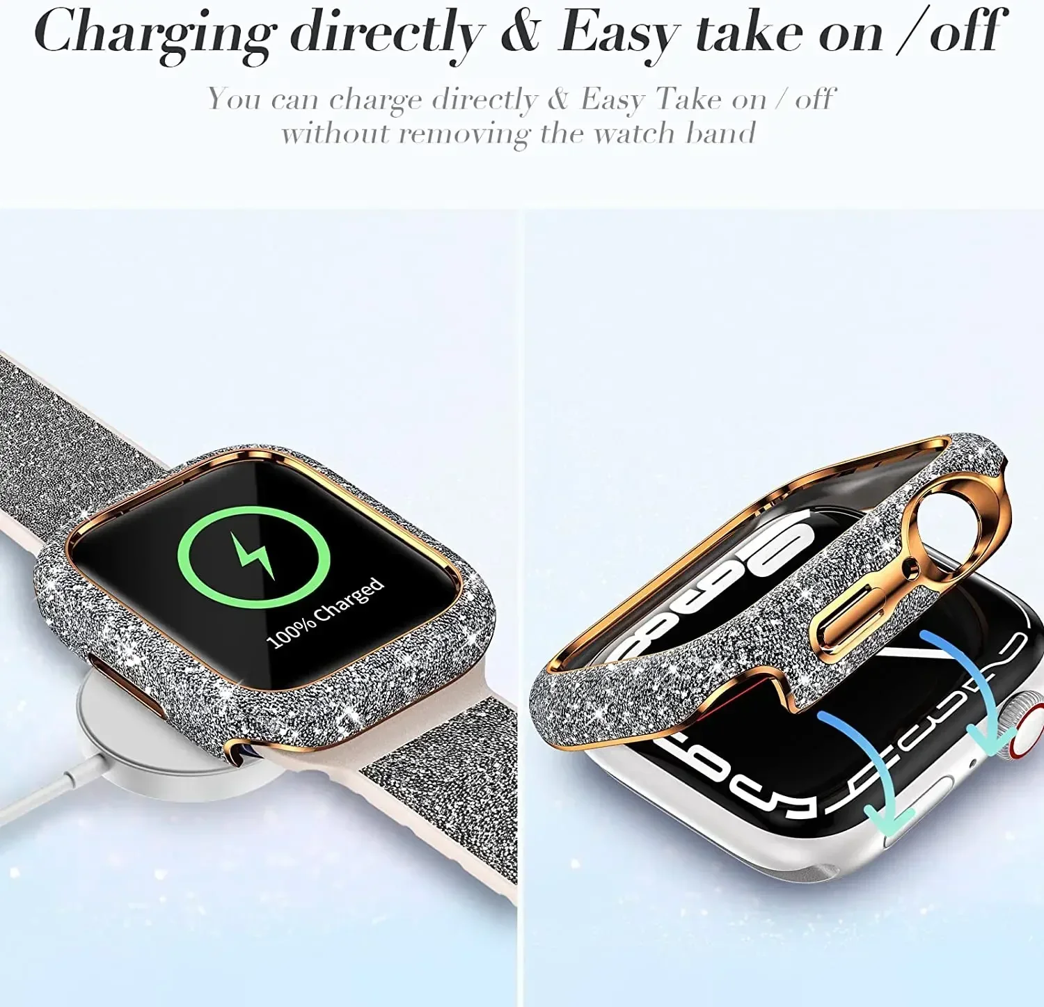 Women Crystal Diamond Case For Apple Watch 11 10 46mm 42mm Screen Glass Protective Shell iWatch 9 8 7 6 5 SE 45mm 41mm 44mm 40mm