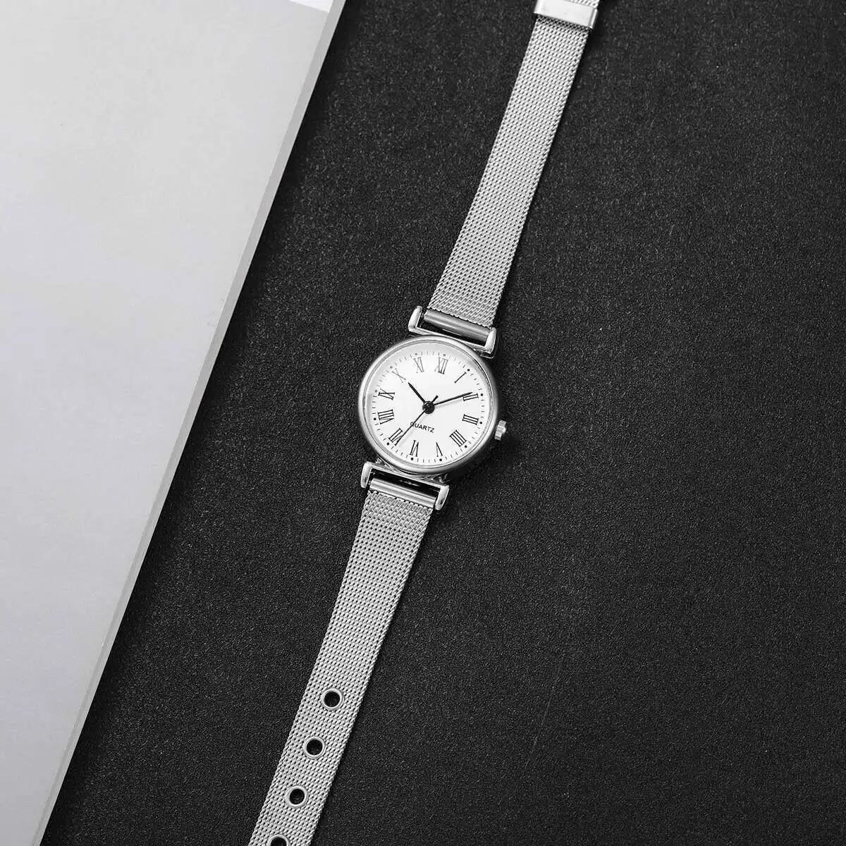 Fashion Roma Dial Women Quartz Watch Casual Mesh Band Ladies Wristwatches Reloj Mujer(Without Box)