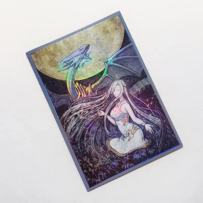 63x90mm 50PCS Holographic Card Sleeves, Anime Card Sleeves for Game Cards/ YGO Card Collection Player's Favorite Cartoon Sleeves