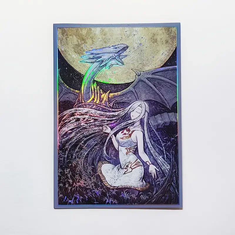 63x90mm 50PCS Holographic Card Sleeves, Anime Card Sleeves for Game Cards/ YGO Card Collection Player's Favorite Cartoon Sleeves
