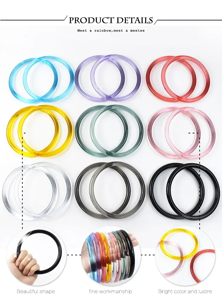 2/4/10Pcs 10cm Acrylic O Ring Handle for Bag Transparent Plastic Handbag Decorative Handles Resin Rings DIY Bags Accessories