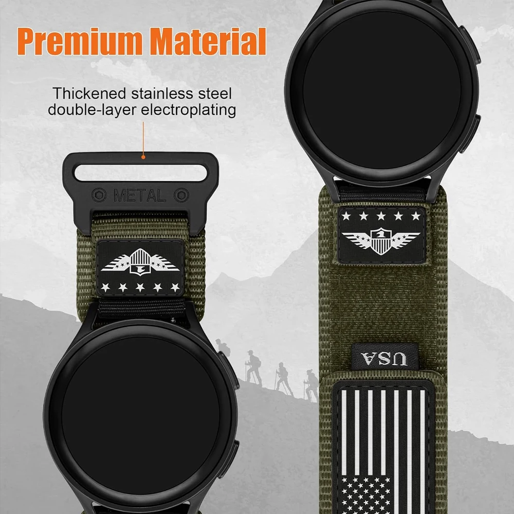 20mm 22mm Straps for Samsung Galaxy watch 6 classic/5 Pro/7/4/Gear s3 Rugged Nylon Fabric bracelet correa HUAWEI GT2e 3 4 5 Band