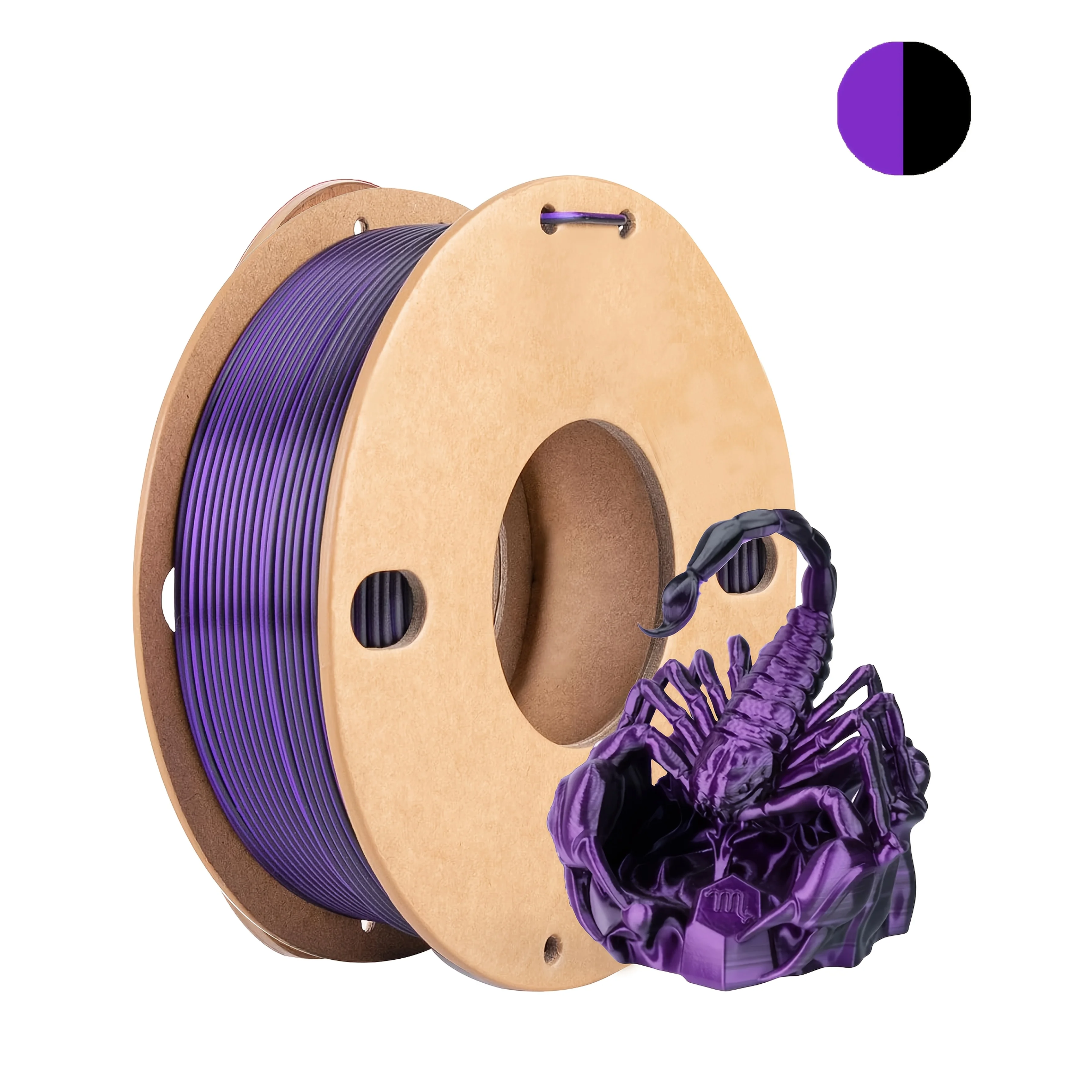 Three Color PLA Silk Filament 250g per Roll Net Weight, Suitable for FDM 3D Printers, 1.75mm Silk PLA 3D Printing Material.