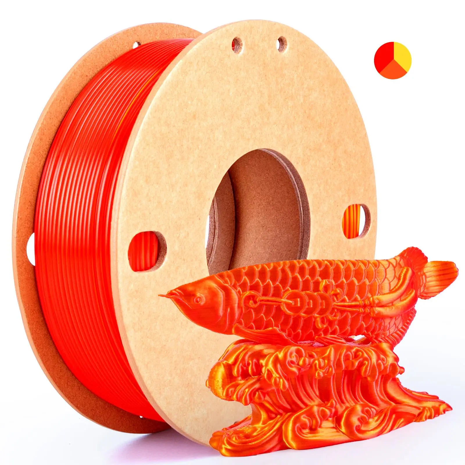 Three Color PLA Silk Filament 250g per Roll Net Weight, Suitable for FDM 3D Printers, 1.75mm Silk PLA 3D Printing Material.