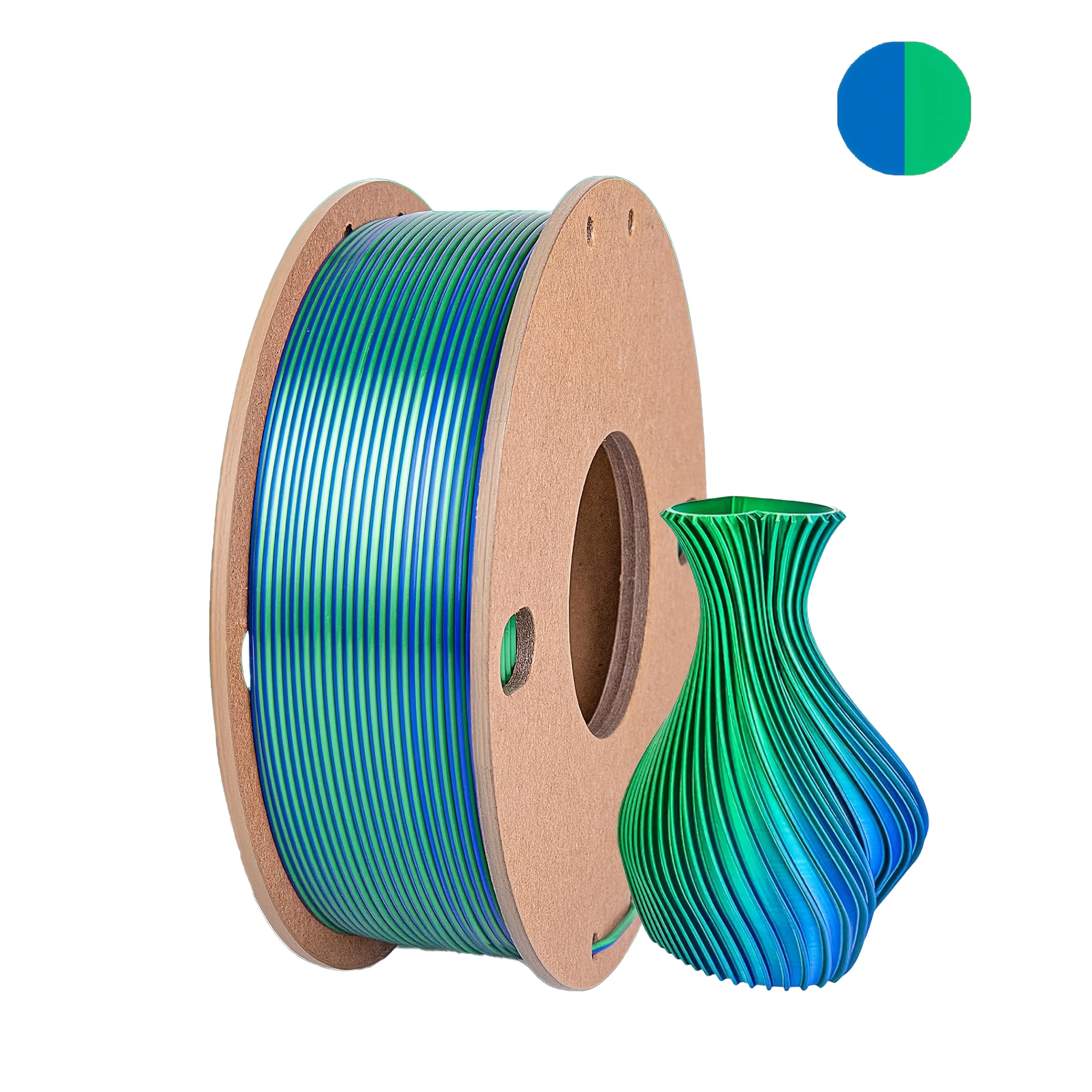 Three Color PLA Silk Filament 250g per Roll Net Weight, Suitable for FDM 3D Printers, 1.75mm Silk PLA 3D Printing Material.