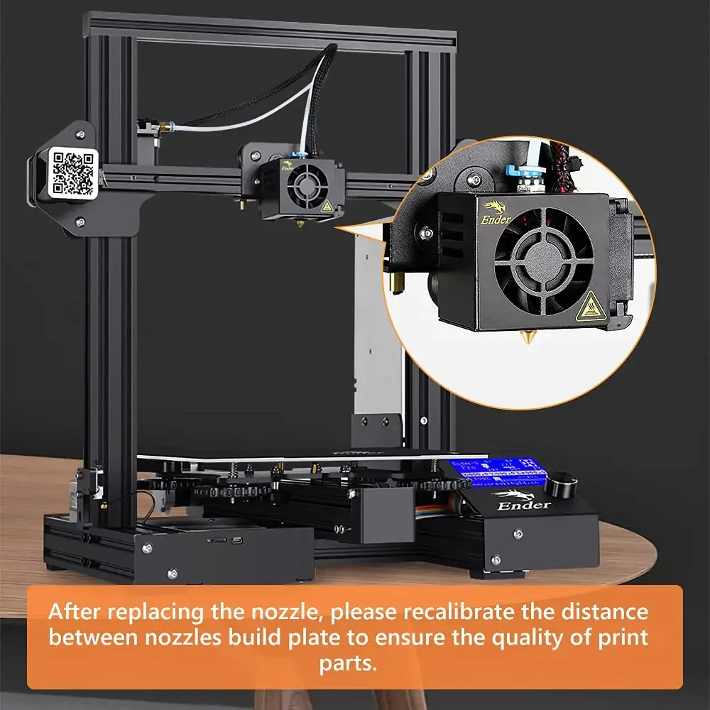 Creality 3D Printer Nozzle 0.2/0.3/0.4/0.5/0.6/0.8mm Hotend Extruder Nozzles for Ender-3 Serie/Ender 5 Serie/CR-6 SE 3D Printer