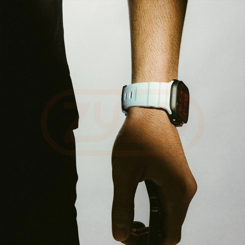 Sport Band For Apple Watch Ultra 2 10 9 8 7 6 SE 5 Silicone Titanium Breathable Bracelet Strap For iWatch 42mm 44 45mm 46mm 49mm