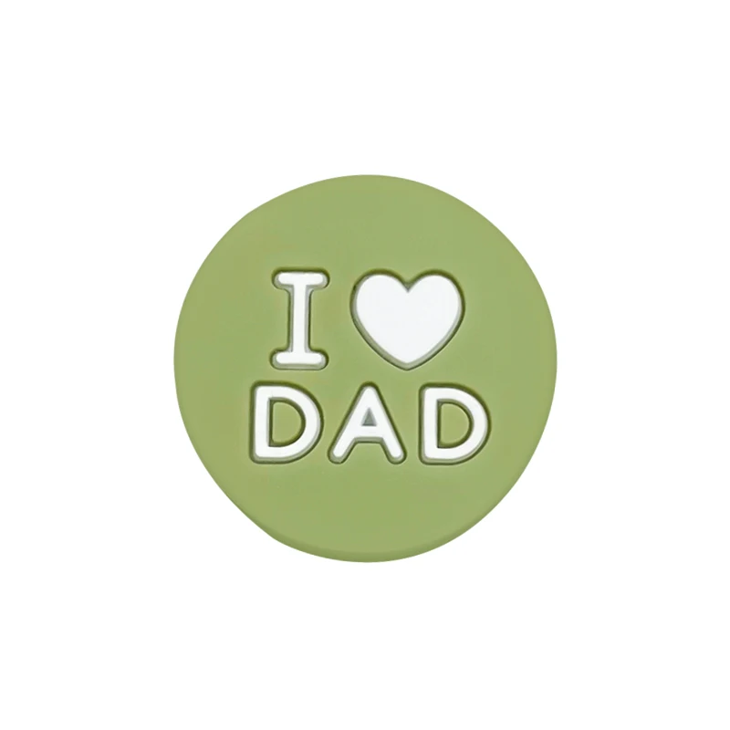10pcs Love DAD Silicone Beads Kids Teething Toddler Toys Food Grade Silicone Teethers DIY Pacifier Toy Accessories